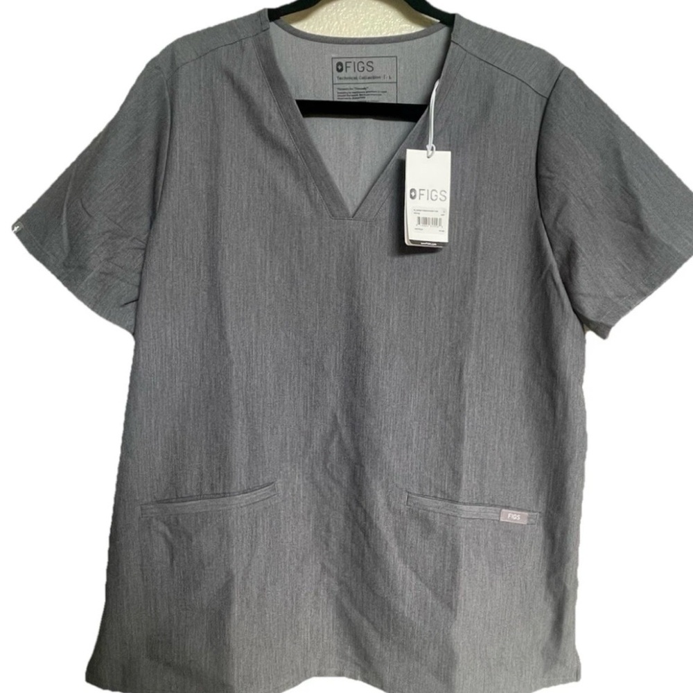 FIGS Women’s Graphite Casma Three-Pocket Scrub Top Size Large FW1100